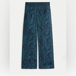 J Crew Satin Wide Leg Crop Pants in Zebra, size 6